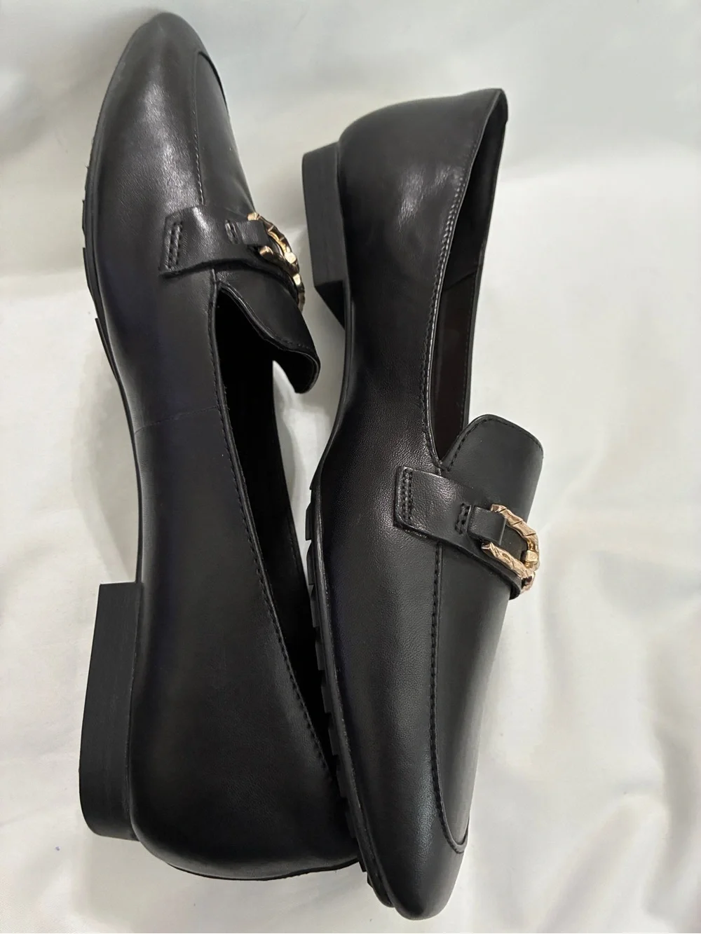 ALDO Black Horsebit Loafers Size 11 slip-on black faux leather square toe design